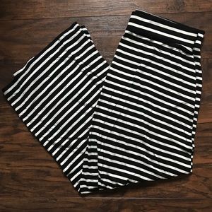 NWOT- J.Crew Black and Ivory Striped Maxi Skirt